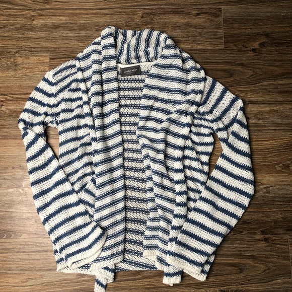 Wooden Ships Striped Open Cardigan, Sz M/L - Picture 2 of 5